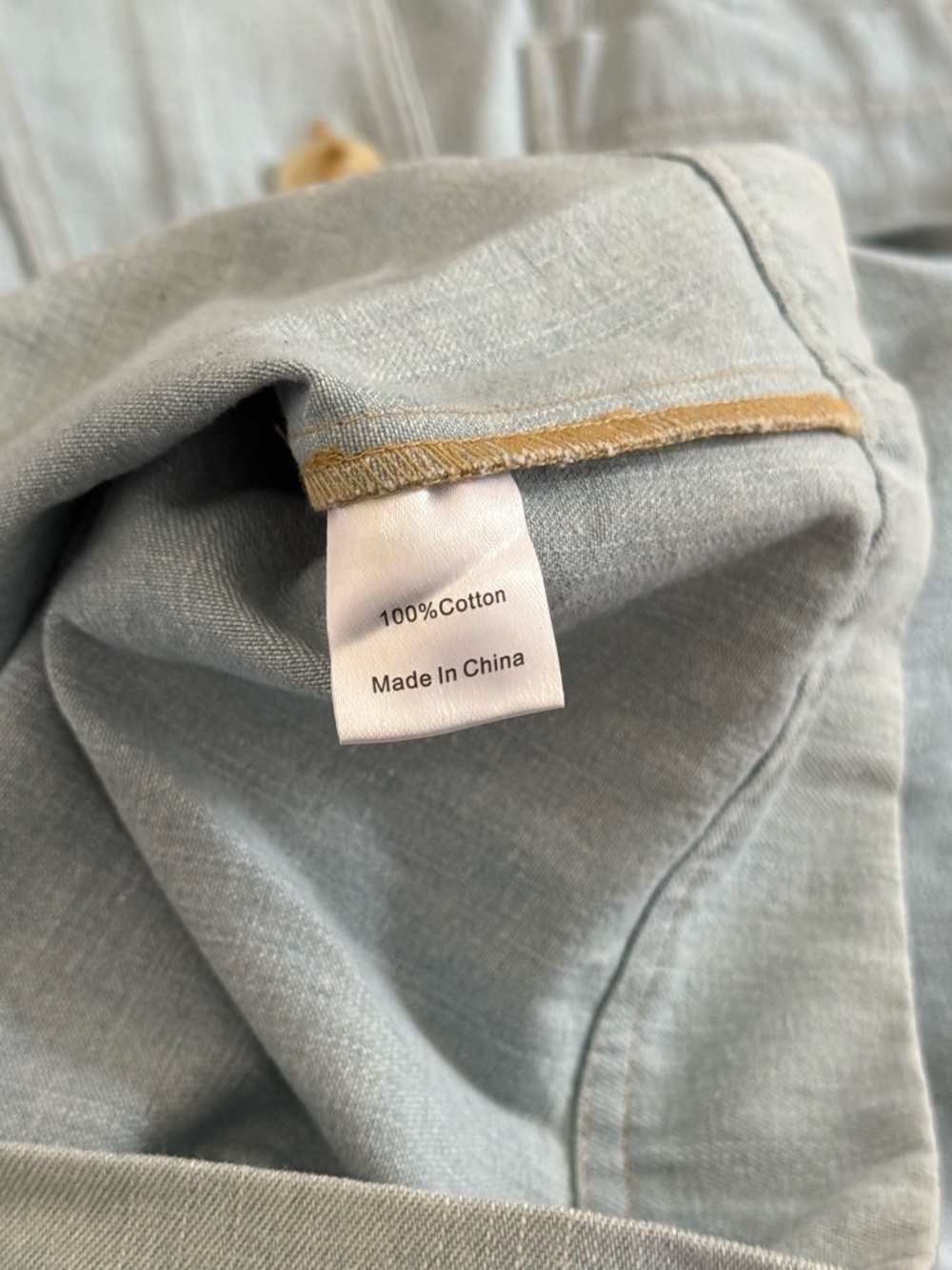 Tuckernuck Crosby Chambray Dress Button Front Tie Waist Pockets Light Blue - Picture 12 of 15